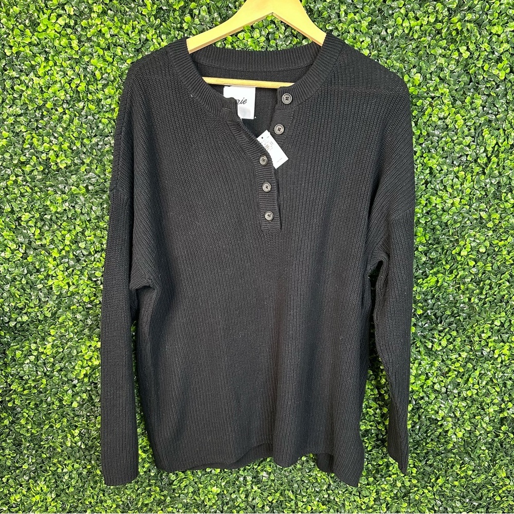 Black aerie knit long sleeve oversizedd‎ fit nwt